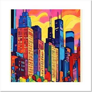 fauvism art of chicago city usa 2 Posters and Art